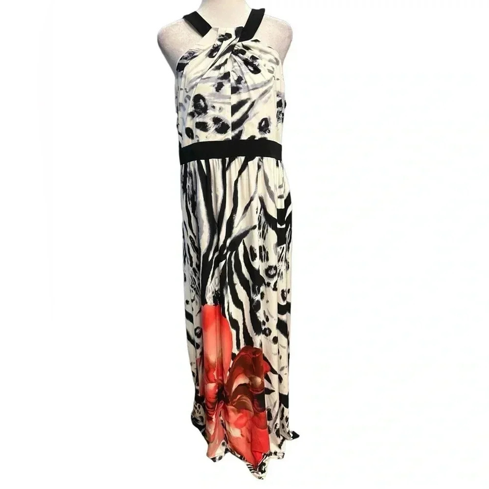 Bisou Bisou floral maxi dress size 14